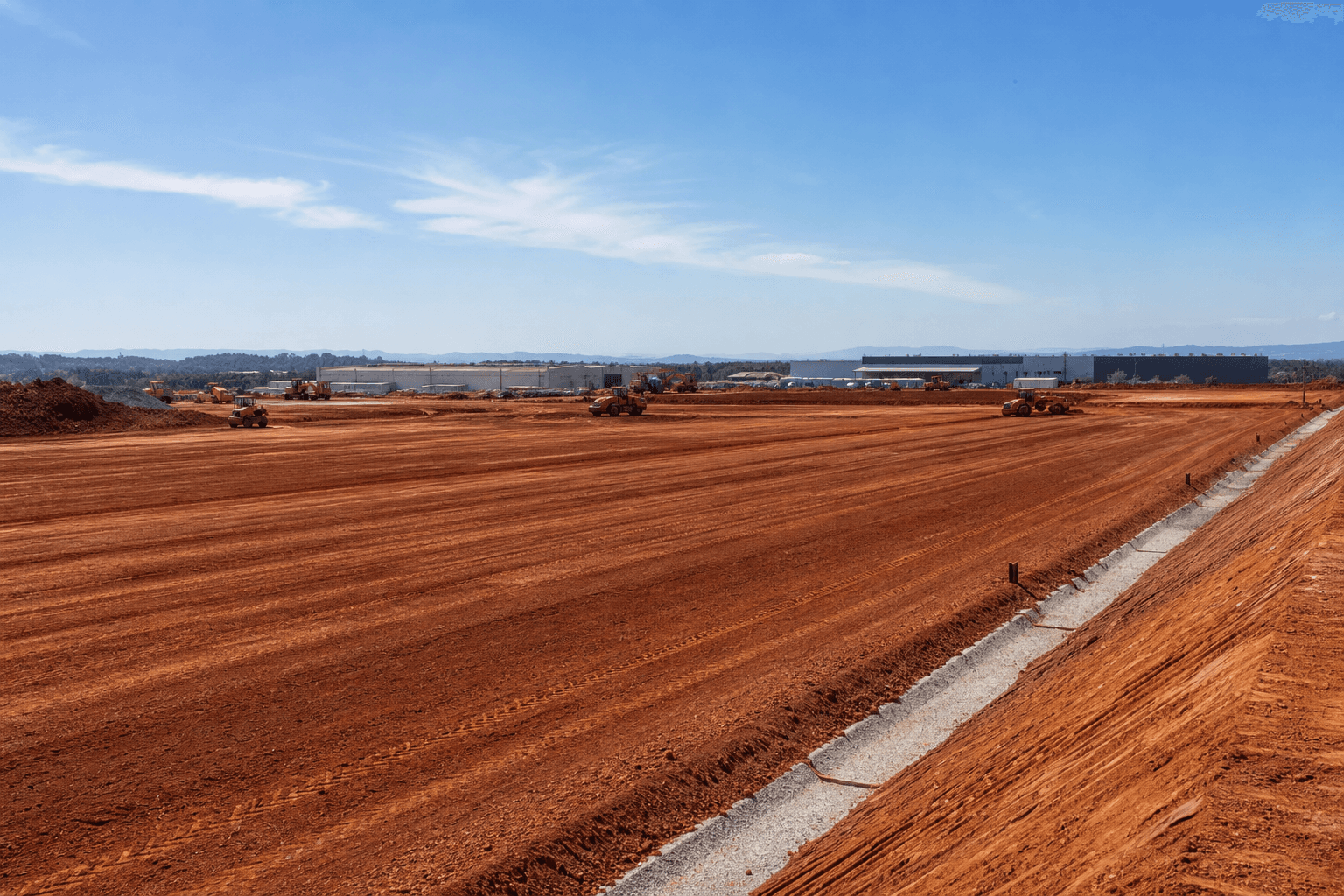 Preparação de terreno industrial — imagem demonstrativa